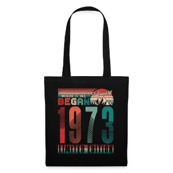 Anniversaire 1973 Vintage Février Cadeau Rétro - Sac en tissu - noir - Devant