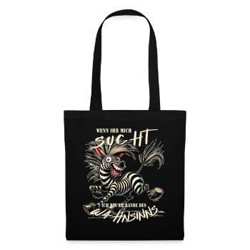 Zèbre fou si tu me cherches Folie - Sac en tissu - noir - Devant