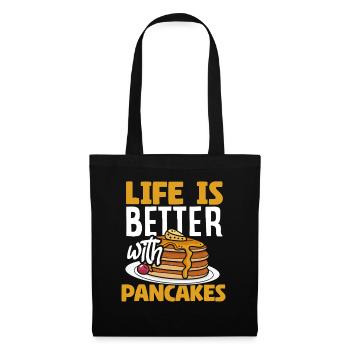 Life is better with pancakes - Tote Bag - black - Front