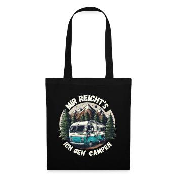 Camping Caravan Campingplatz Urlaub Auszeit Natur - Stoffbeutel - Schwarz - Vorne