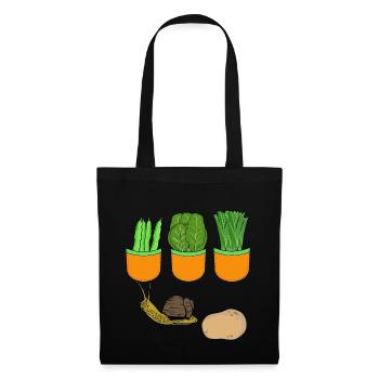 Snail Garden Gardener Vegetables Beans Spinach Leeks - Tote Bag - black - Front