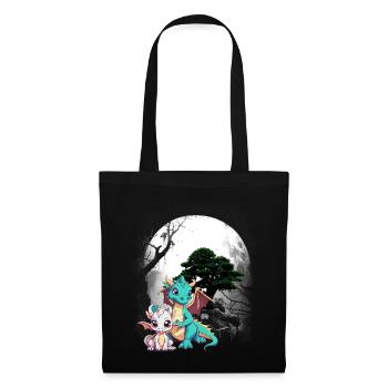 Dragon Dragon Enfant Enfants Conte de fées Dinos - Sac en tissu - noir - Devant