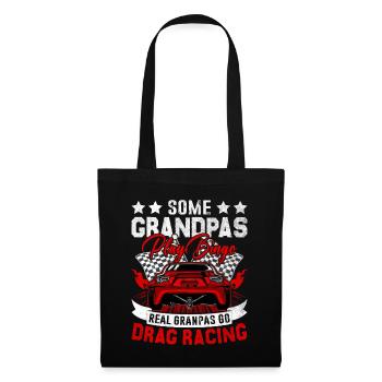 Grandpa Drag Racing Funny Dragster Grandpa Race - Tote Bag - black - Front