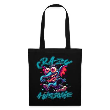 Style de bande dessinée d’éléphant fou mais génial - Sac en tissu - noir - Devant
