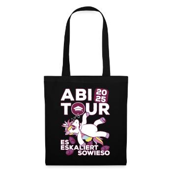 Abi Abschluss 2025 Abitur Abschlussfahrt Abi Tour - Stoffbeutel - Schwarz - Vorne