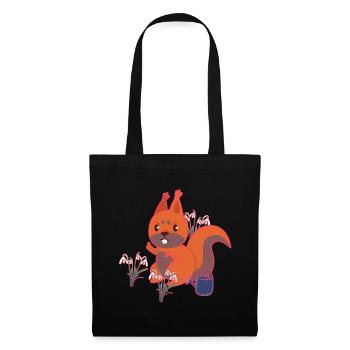 Spring Squirrel Snowdrop Kids - Tote Bag - black - Front