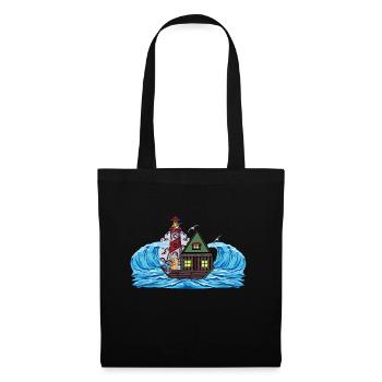 Maritime House Boat Peanut Sailor Sea Lighthouse - Tote Bag - black - Front