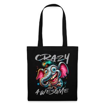 Style de bande dessinée d’éléphant fou mais génial - Sac en tissu - noir - Devant