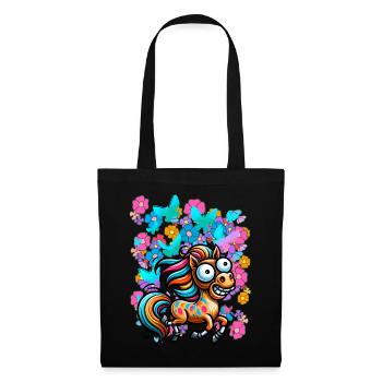 Horse Horses Spring Flowers Insects Children - Tote Bag - black - Front