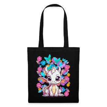 Retro Dragon Child Kids 80s 90s Vintage Baby - Tote Bag - black - Front