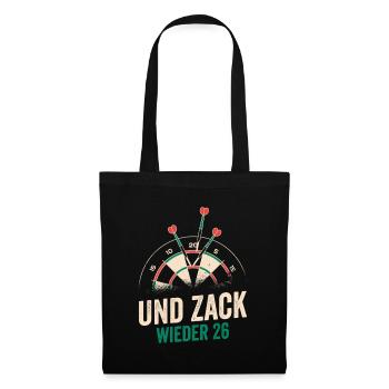 Dart Und Zack wieder 26 Darts - Stoffbeutel - Schwarz - Vorne