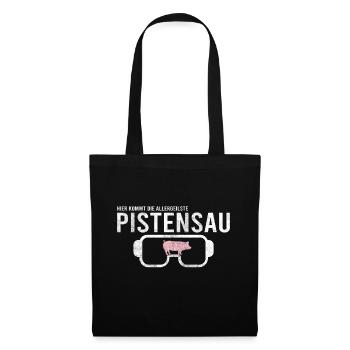 Pistensau Skier Fun Shirt - Sac en tissu - noir - Devant
