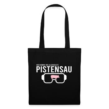 Pistensau Skifahrer Fun - Stoffbeutel - Schwarz - Vorne