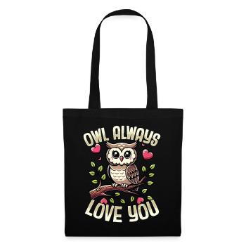 hibou t’aime toujours doux jeu de mots romantique - Sac en tissu - noir - Devant