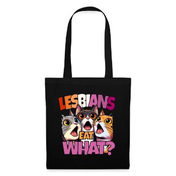 Les lesbiennes mangent quoi ? Fierté Fierté Drôle de chats LGBTQ - Sac en tissu - noir - Devant
