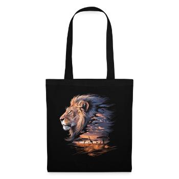 Roi de la savane – Art épique du lion - Sac en tissu - noir - Devant
