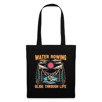 Water Rowing Glide Through Life Boating Canoeing - Stoffbeutel - Schwarz - Vorne