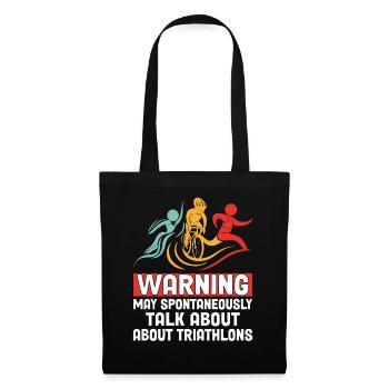 My Spontaneously Talk About Funny Triathlon Swim - Tote Bag - black - Front