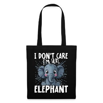 Je m’en fiche, je suis un éléphant - süßer Elefant - Sac en tissu - noir - Devant