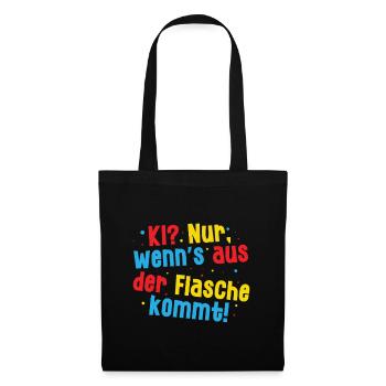 Seulement quand il sort de la bouteille - Drôle - Sac en tissu - noir - Devant