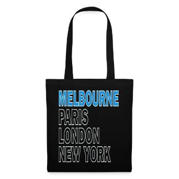 Tennis Turnier Melbourne Paris London New York - Stoffbeutel - Schwarz - Vorne