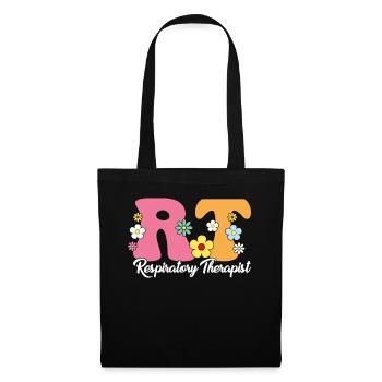 Respiratory Therapist Boho Flowers Funny - Tote Bag - black - Front