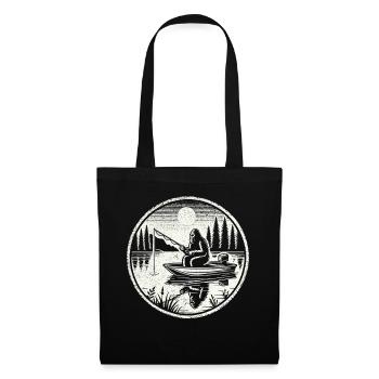 Fishing, Angler, Fisherman, Fishing, Bigfoot - Tote Bag - black - Front
