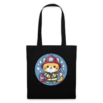Firefighter Cat - Tote Bag - black - Front