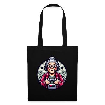 Gamer Oma - Stoffbeutel - Schwarz - Vorne