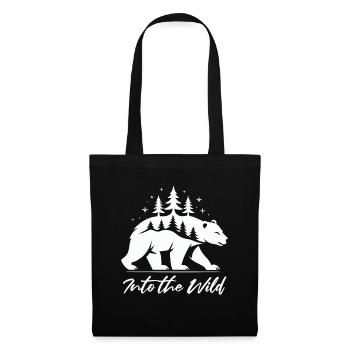 Into the Wild Bear Nature Randonnée Randonnée Randonneurs - Sac en tissu - noir - Devant