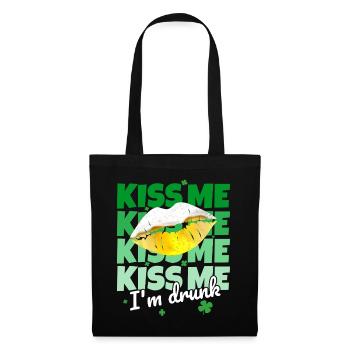 Saint-Patrick Embrasse-moi Je suis ivre en disant drôle - Sac en tissu - noir - Devant