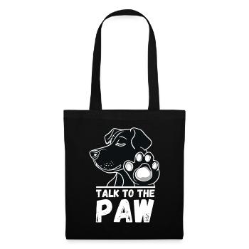 chien parler à la patte patte propriétaire de chien drôle - Sac en tissu - noir - Devant