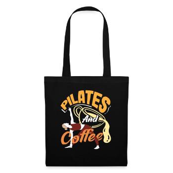 Pilates et café pour la routine matinale - Sac en tissu - noir - Devant