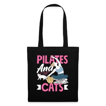 Pilates et chats pour se détendre - Sac en tissu - noir - Devant