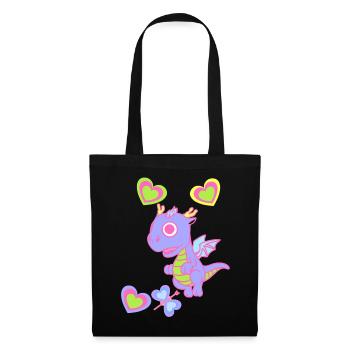Bébé Dragon Dragon Enfants Enfant Rétro Années 80 Années 90 - Sac en tissu - noir - Devant