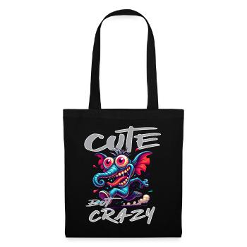 Style de bande dessinée éléphant mignon mais fou - Sac en tissu - noir - Devant