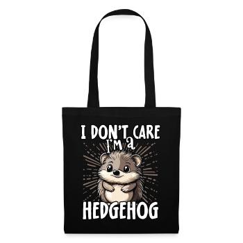 I don't care I'm a hedgehog - cute hedgehog - Tote Bag - black - Front