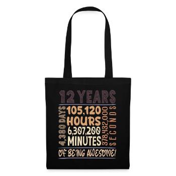12 ans ! Cadeau d’anniversaire 12e anniversaire - Sac en tissu - noir - Devant