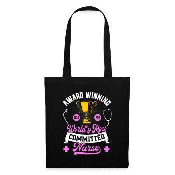 Dedicated Nurse Funny Award-Winning - Tote Bag - black - Front