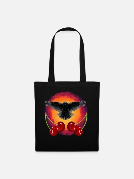 Rockabilly Krähe Krähen Kirsche Kirschen Obst - Mulepose - sort