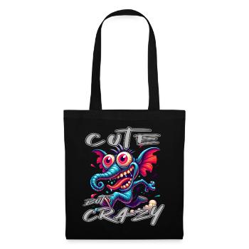 Style de bande dessinée éléphant mignon mais fou - Sac en tissu - noir - Devant