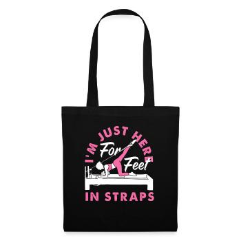 Pilates Je suis juste là pour les pieds dans les sangles - Sac en tissu - noir - Devant
