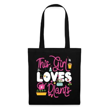 Amateur de plantes jardinière fille ceci - Sac en tissu - noir - Devant
