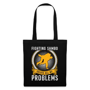 Funny Sambo Fighter - Fighting Sambo solves all my - Tote Bag - black - Front
