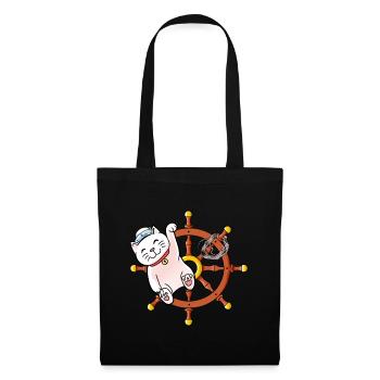 maritime, chat, chats, voile, Moin, enfants, enfant - Sac en tissu - noir - Devant