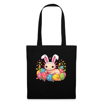 Axolotl de Pâques vintage - Joyeuses Pâques - Sac en tissu - noir - Devant