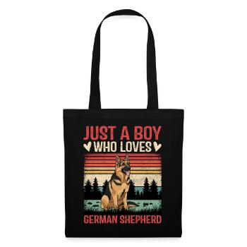 Just A Boy Who Loves German Shepherd - Stoffbeutel - Schwarz - Vorne