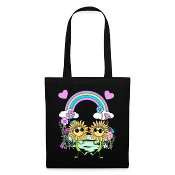Arc-en-ciel Hippie Tournesols Enfants - Sac en tissu - noir - Devant