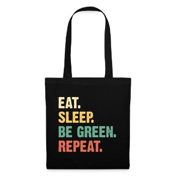 Manger Dormir Être vert Répéter - Sac en tissu - noir - Devant