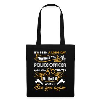 Funny Police Officer Tee - Tote Bag - black - Front